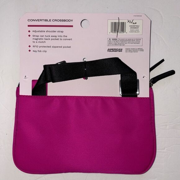 SJP by Sarah Jessica Parker Convertible Crossbody Bag, Black & Pink NWT - Picture 2 of 2